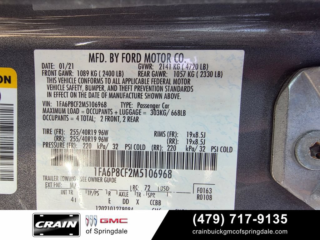 Used 2021 Ford Mustang GT Premium w/ Black Accent Package RWD image 30