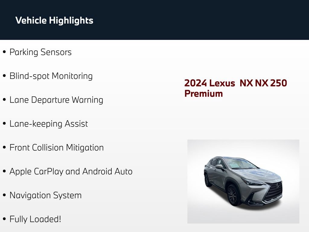 Used 2024 Lexus NX 250 FWD w/ Towing Package (2000 Lbs) image 65