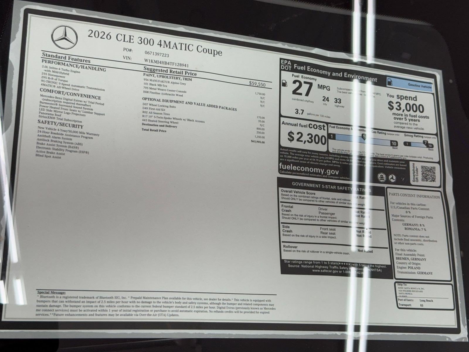 New 2026 Mercedes-Benz CLE 300 4MATIC Coupe image 33