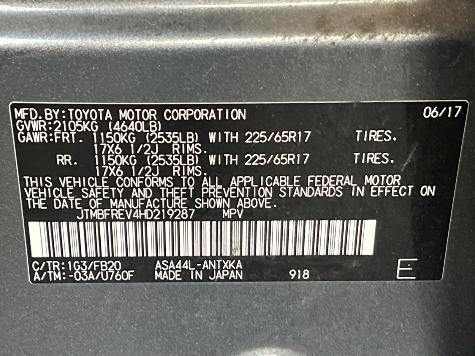 Used 2017 Toyota RAV4 LE w/ All Weather Liner Package AWD/4WD image 18