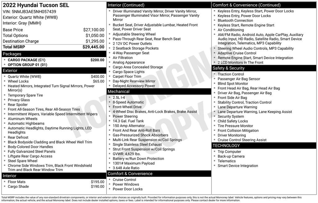 Certified 2022 Hyundai Tucson SEL w/ Cargo Package image 10