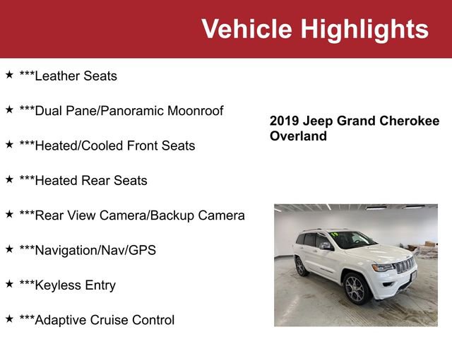 Used 2019 Jeep Grand Cherokee Overland w/ Jeep Active Safety Group image 2