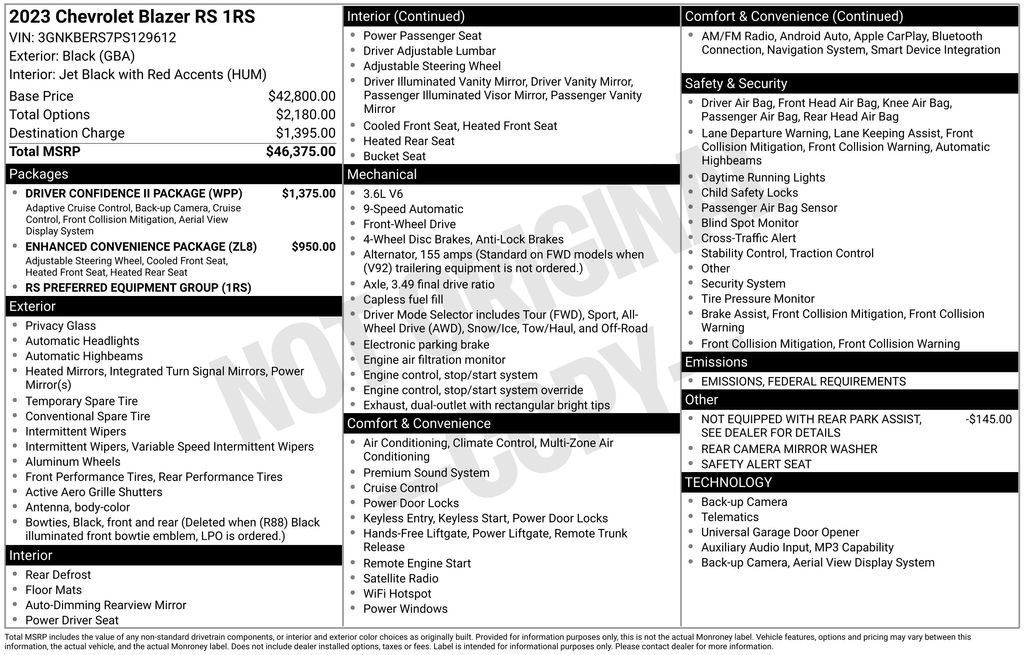 Used 2023 Chevrolet Blazer RS w/ Driver Confidence II Package image 6