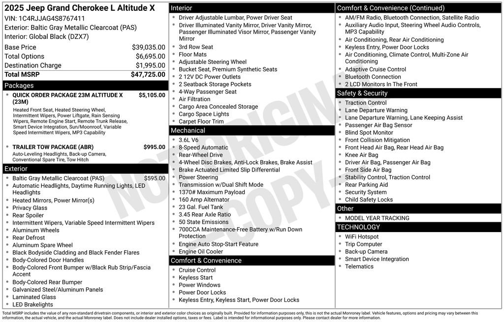 New 2025 Jeep Grand Cherokee L Altitude image 5