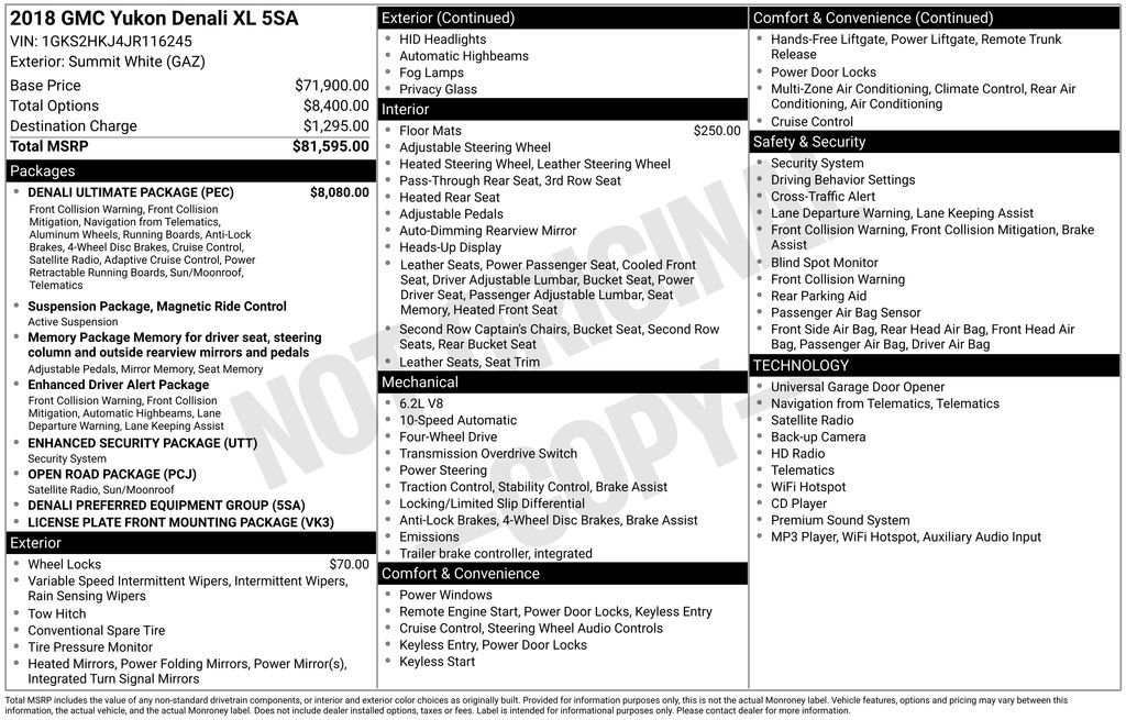 Used 2018 GMC Yukon XL Denali w/ Denali Ultimate Package AWD/4WD image 27