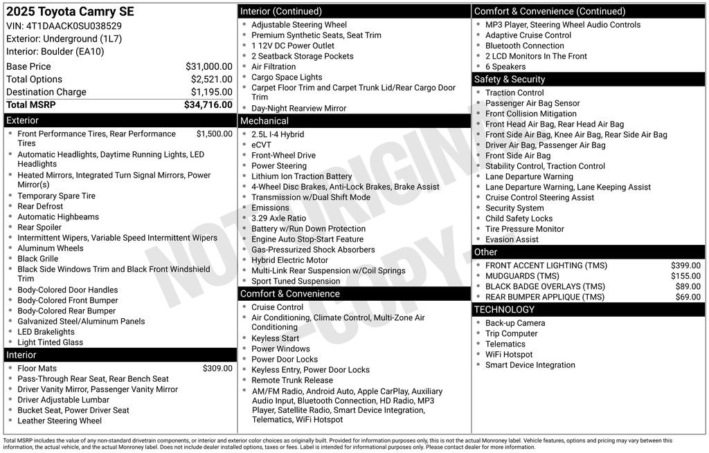 Used 2025 Toyota Camry SE image 20