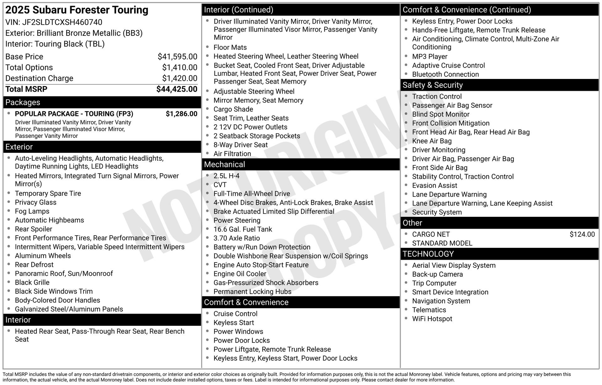 Used 2025 Subaru Forester Touring w/ Popular Package - Touring image 5