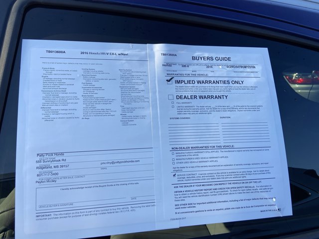 Used 2016 Honda HR-V EX-L image 5