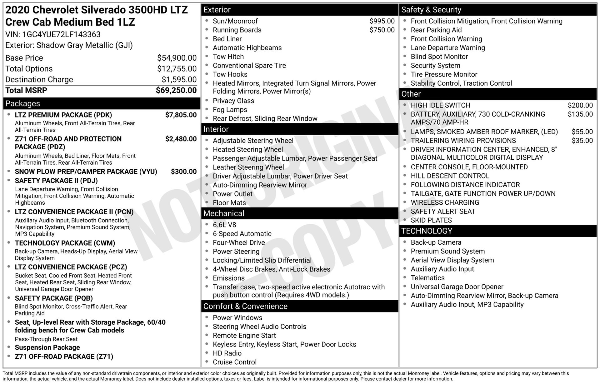 Used 2020 Chevrolet Silverado 3500 LTZ w/ LTZ Premium Package AWD/4WD image 3
