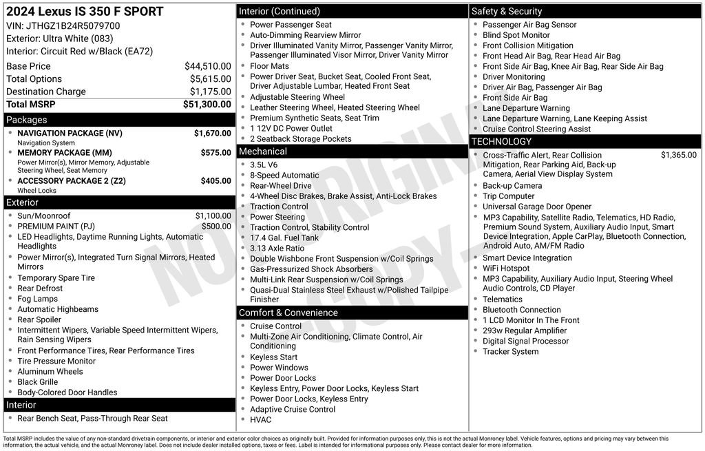 Used 2024 Lexus IS 350 F Sport w/ Navigation Package RWD image 27