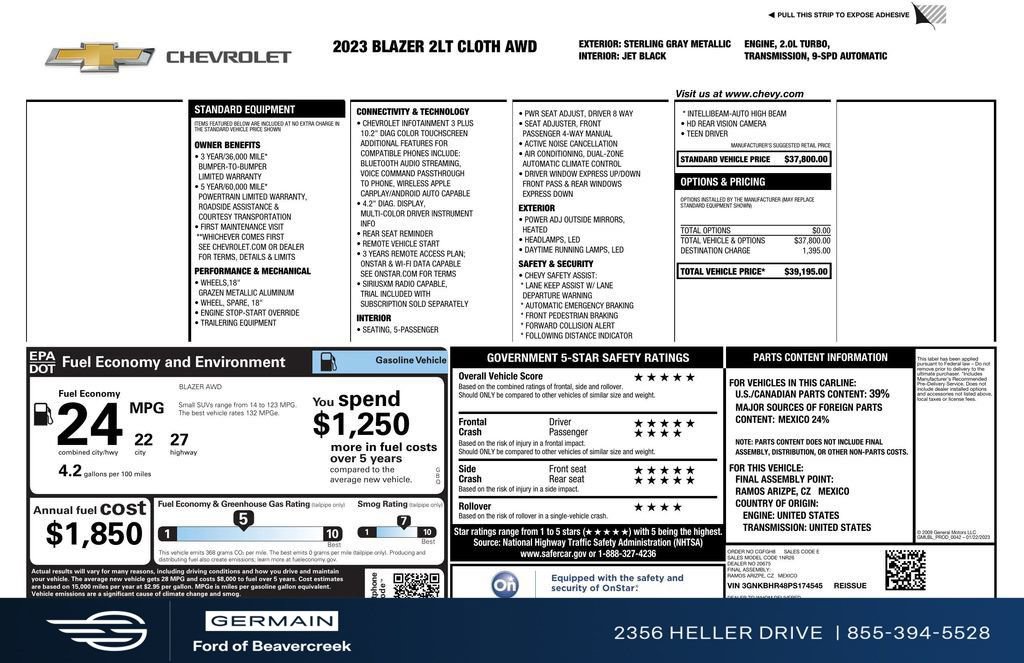 Used 2023 Chevrolet Blazer LT image 28