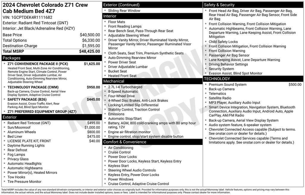 Used 2024 Chevrolet Colorado Z71 w/ Z71 Convenience Package 2 AWD/4WD image 13