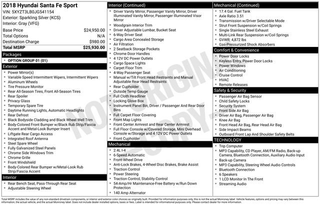 Used 2018 Hyundai Santa Fe Sport FWD image 39