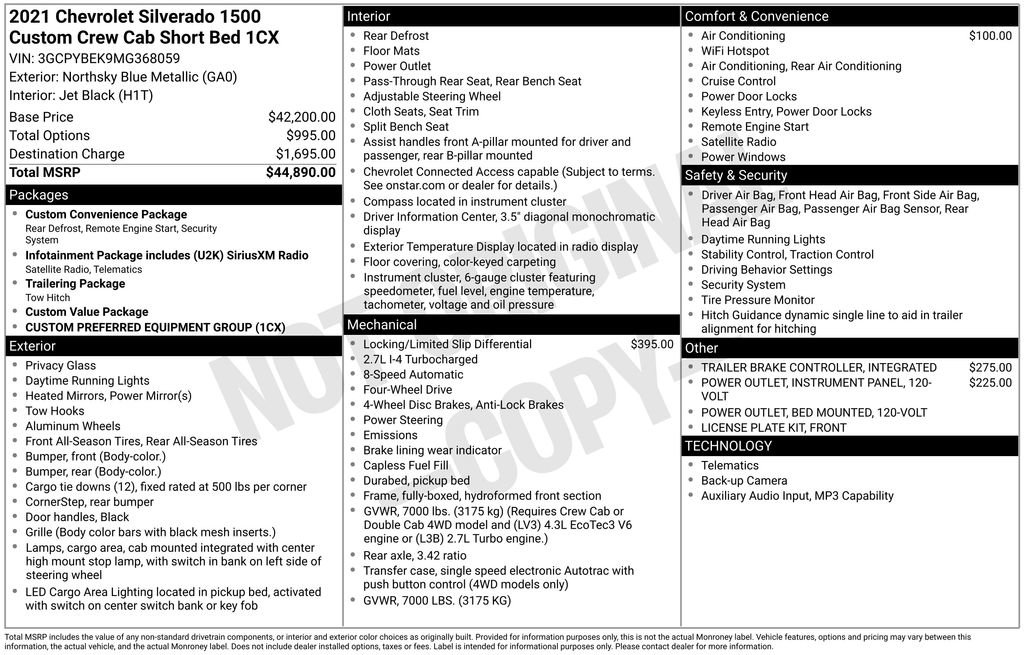 Used 2021 Chevrolet Silverado 1500 Custom image 16