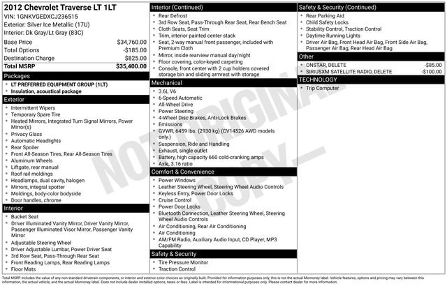 Used 2012 Chevrolet Traverse LT image 34