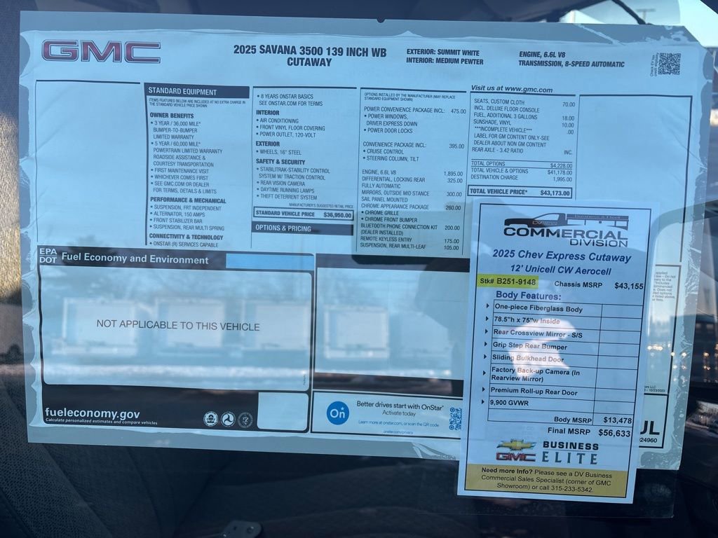 New 2025 GMC Savana 3500 w/ Power Convenience Package image 70
