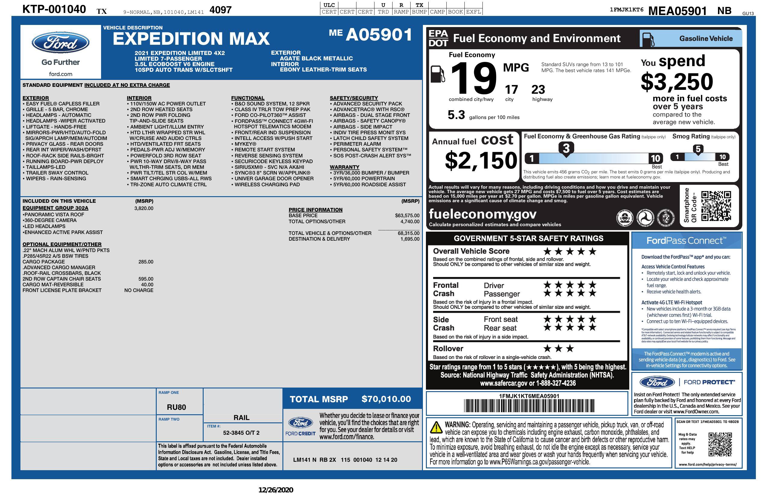 Used 2021 Ford Expedition Max Limited RWD image 3