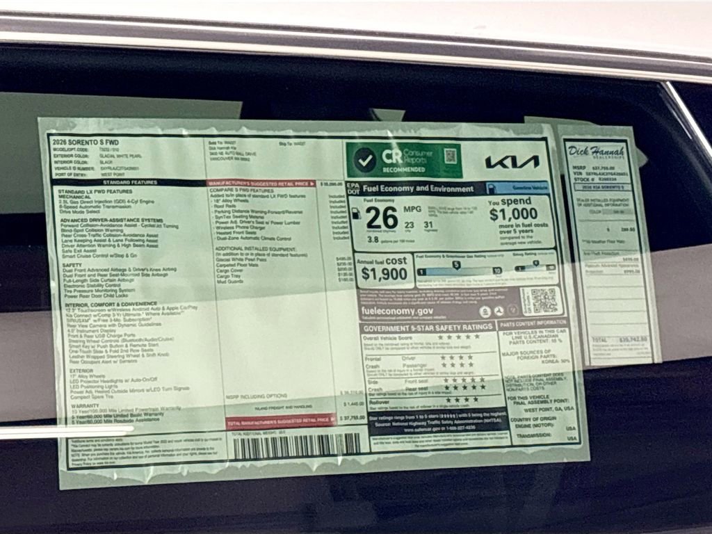 New 2026 Kia Sorento S image 23