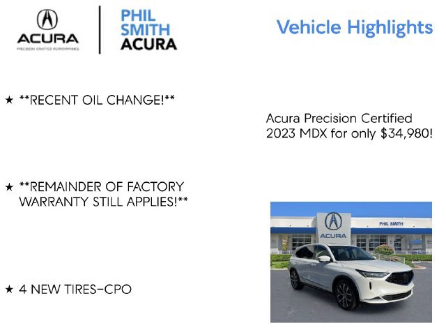 Certified 2023 Acura MDX w/ Technology Package FWD image 5