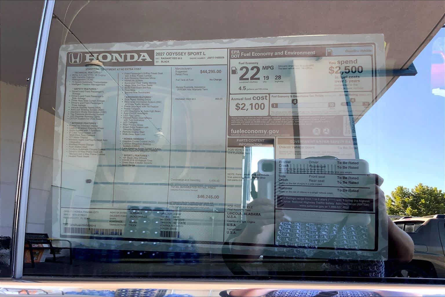 New 2027 Honda Odyssey Sport-L image 19