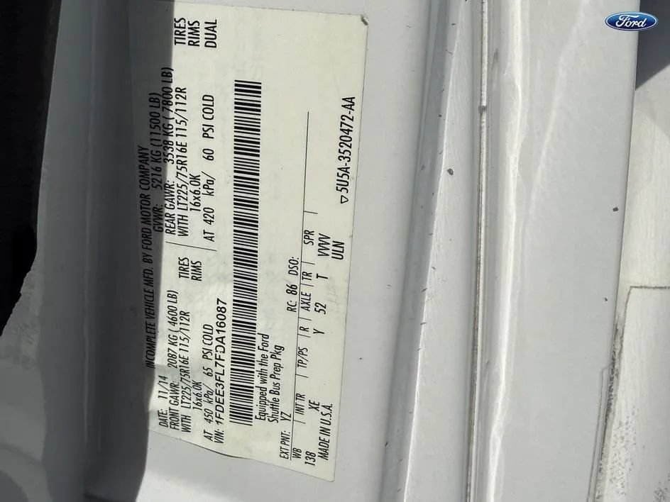 Used 2015 Ford E-350 and Econoline 350 Super Duty RWD image 13
