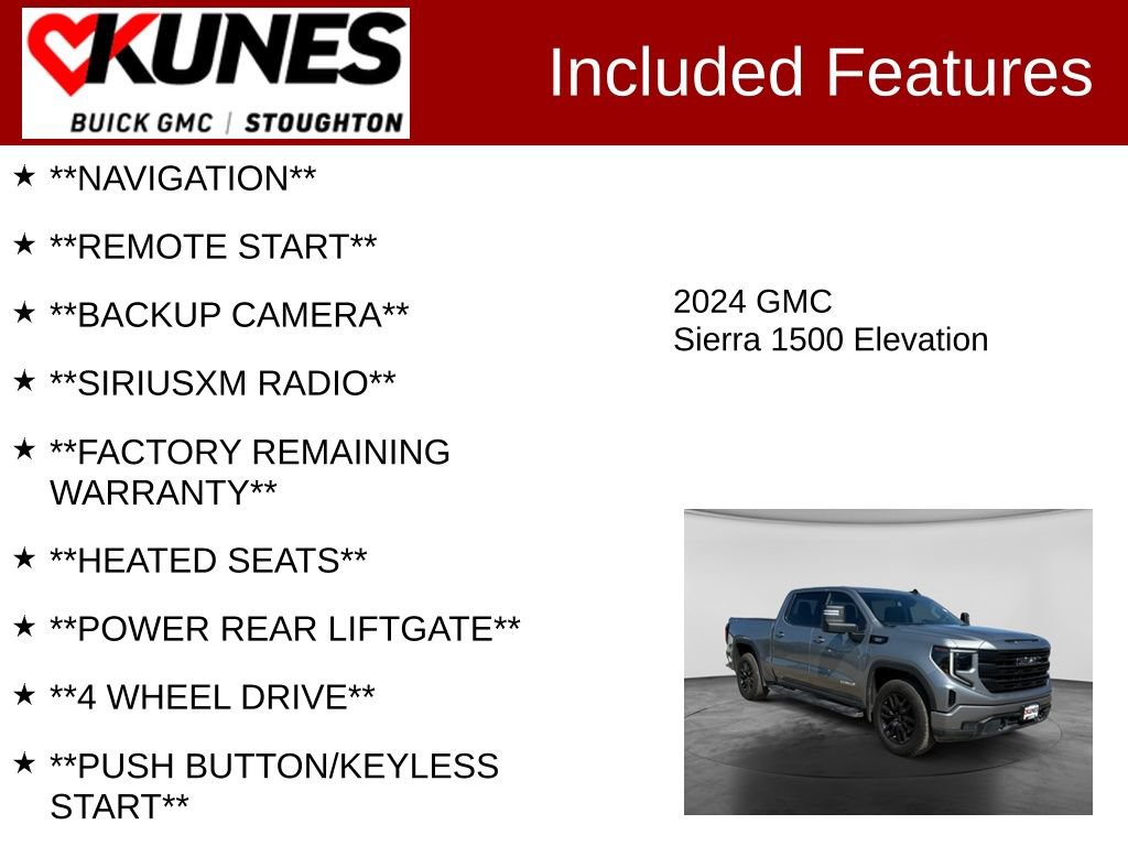 Used 2024 GMC Sierra 1500 Elevation w/ LPO, Elevation Black Package AWD/4WD image 2