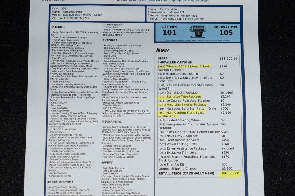Used 2023 Mercedes-Benz EQE 500 4MATIC Sedan image 56