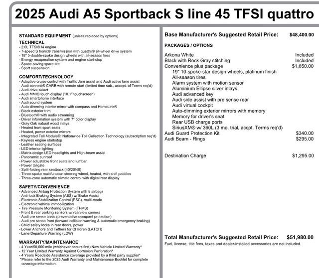 Used 2025 Audi A5 2.0T Premium Plus w/ Convenience Plus Package image 41