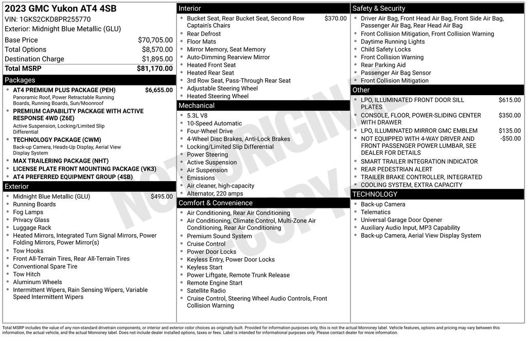Used 2023 GMC Yukon AT4 w/ AT4 Premium Plus Package AWD/4WD image 5