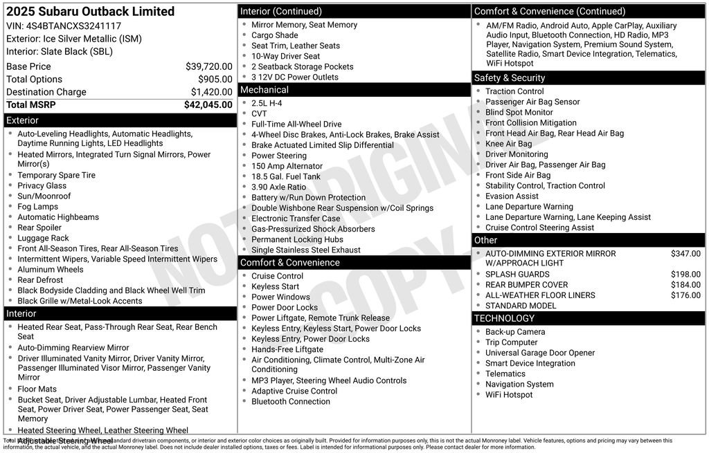 Certified 2025 Subaru Outback Limited image 7