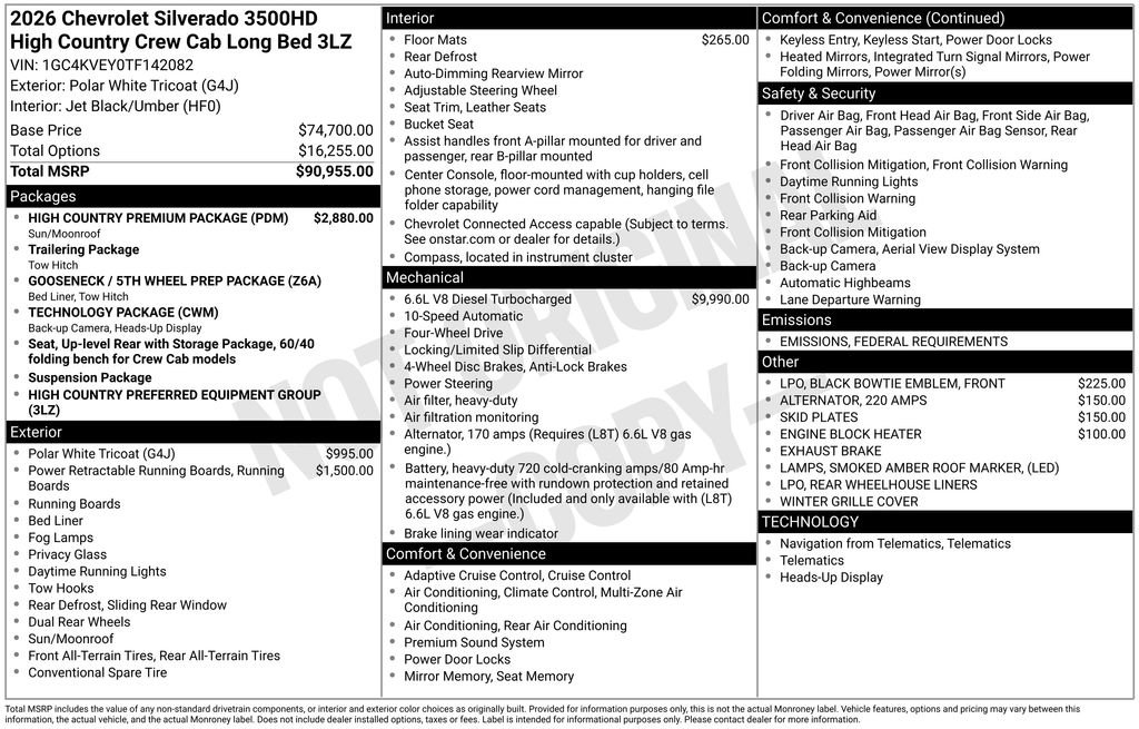 New 2026 Chevrolet Silverado 3500 High Country w/ High Country Premium Package image 5