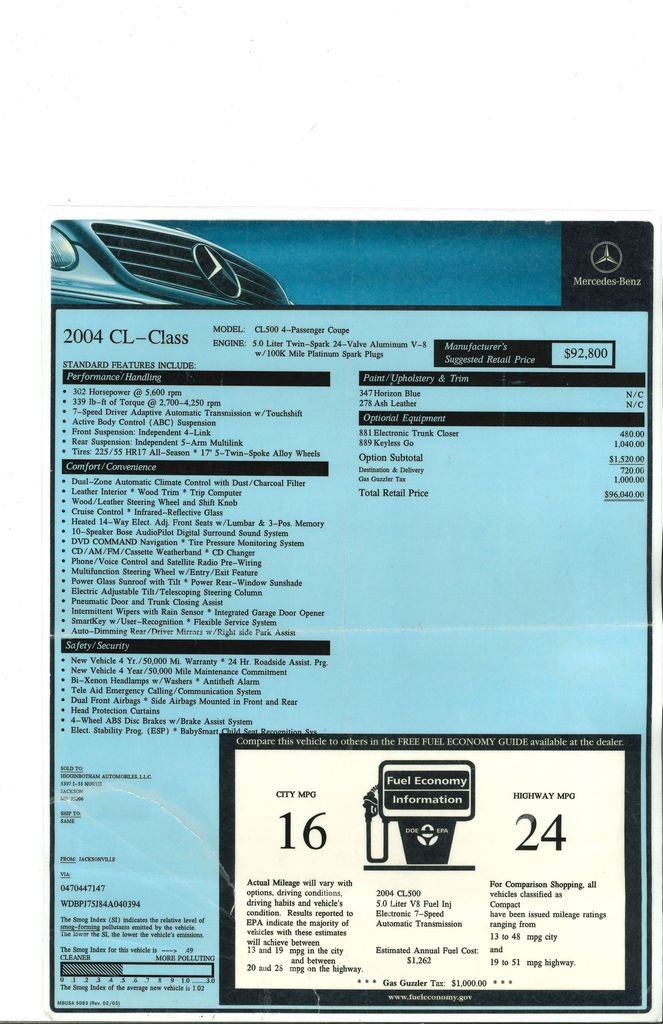 Used 2004 Mercedes-Benz CL 500 image 12