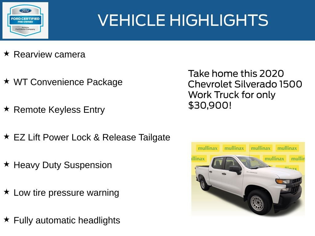 Used 2020 Chevrolet Silverado 1500 W/T w/ WT Fleet Convenience Package image 23