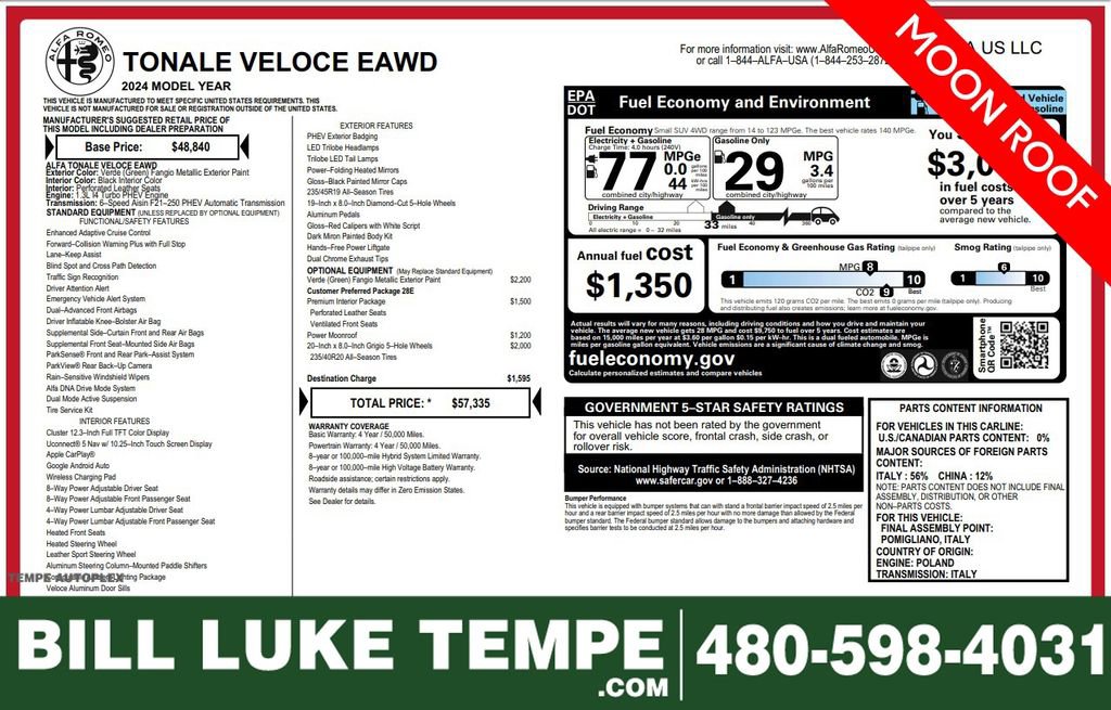 Used 2024 Alfa Romeo Tonale Ti w/ Premium Interior Package