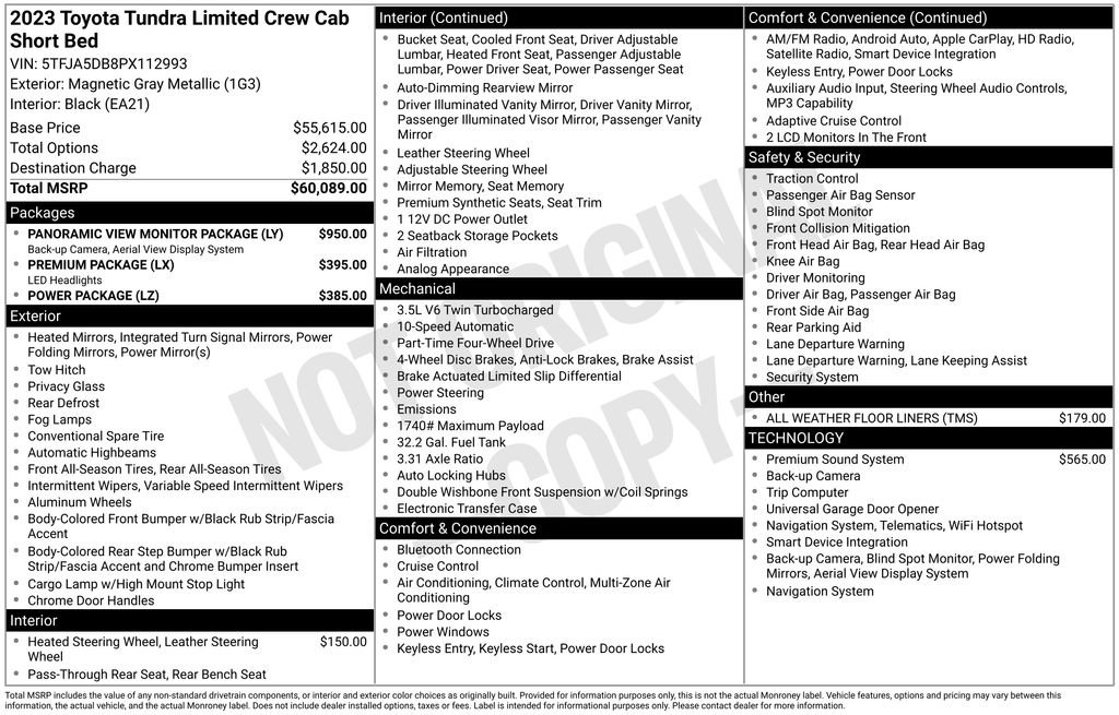 Used 2023 Toyota Tundra Limited AWD/4WD image 6