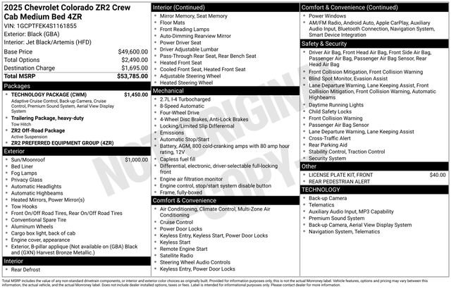 Certified 2025 Chevrolet Colorado ZR2 w/ Technology Package AWD/4WD image 5