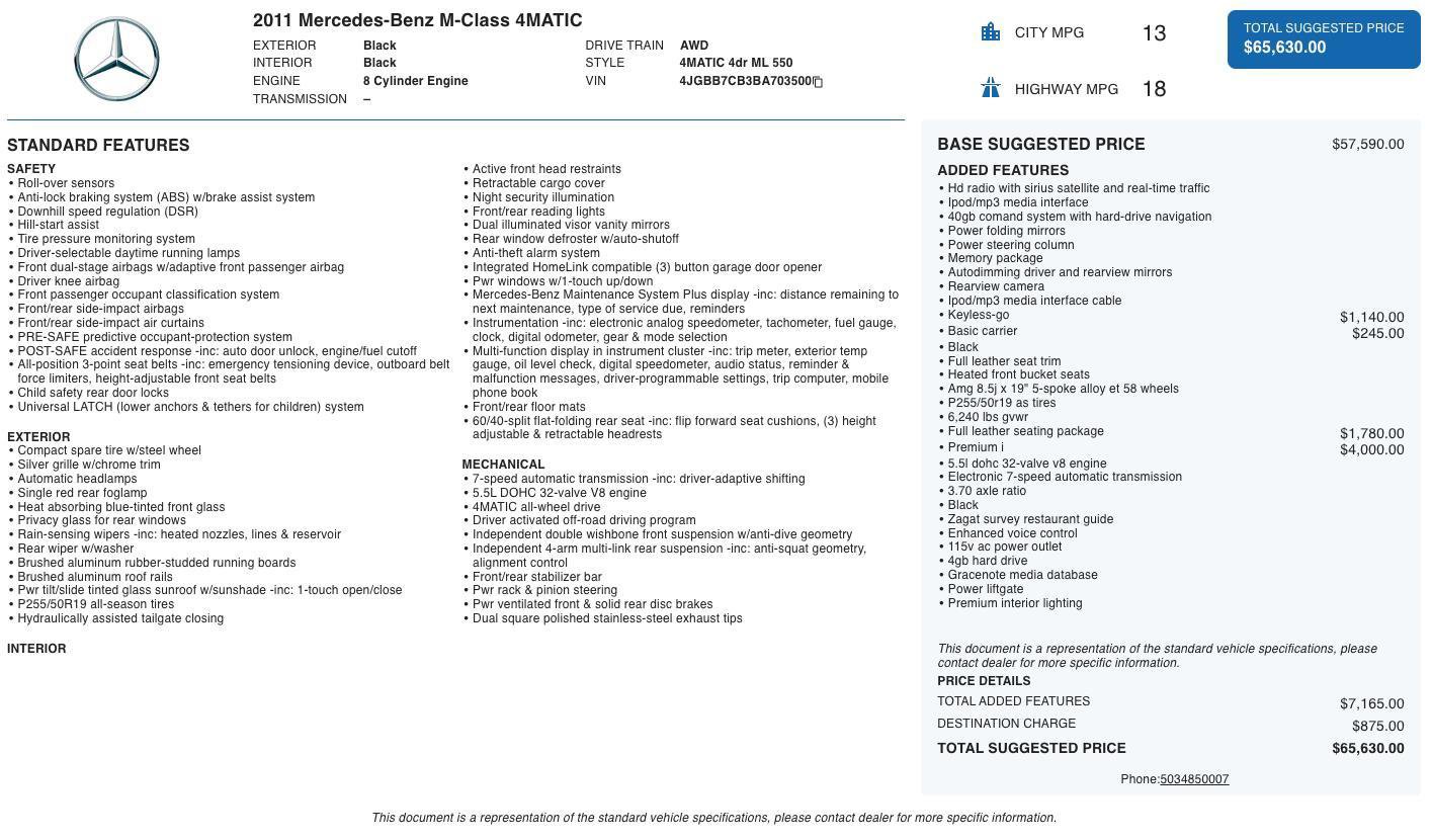 Used 2011 Mercedes-Benz ML 550 4MATIC image 5