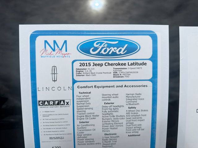 Used 2015 Jeep Cherokee Latitude w/ Cold Weather Group FWD image 27