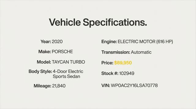 Used 2020 Porsche Taycan Turbo AWD/4WD image 3