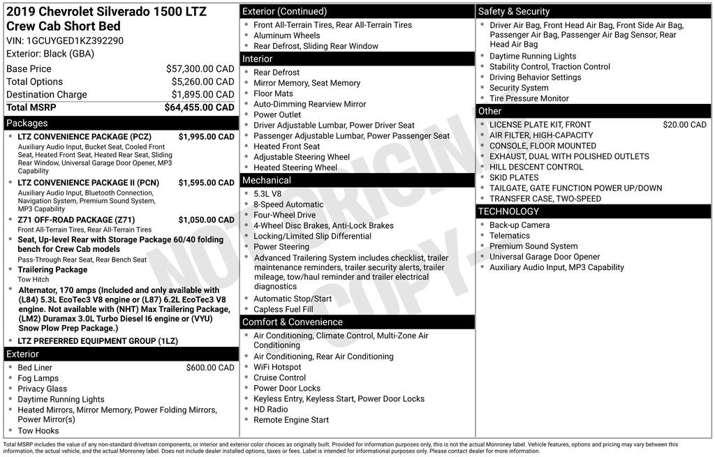 Certified 2019 Chevrolet Silverado 1500 LTZ w/ LTZ Convenience Package AWD/4WD image 11