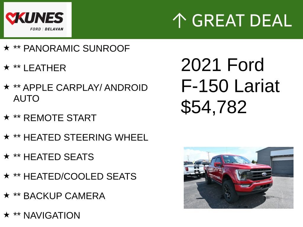 Used 2021 Ford F150 Lariat w/ Equipment Group 502A High AWD/4WD image 2