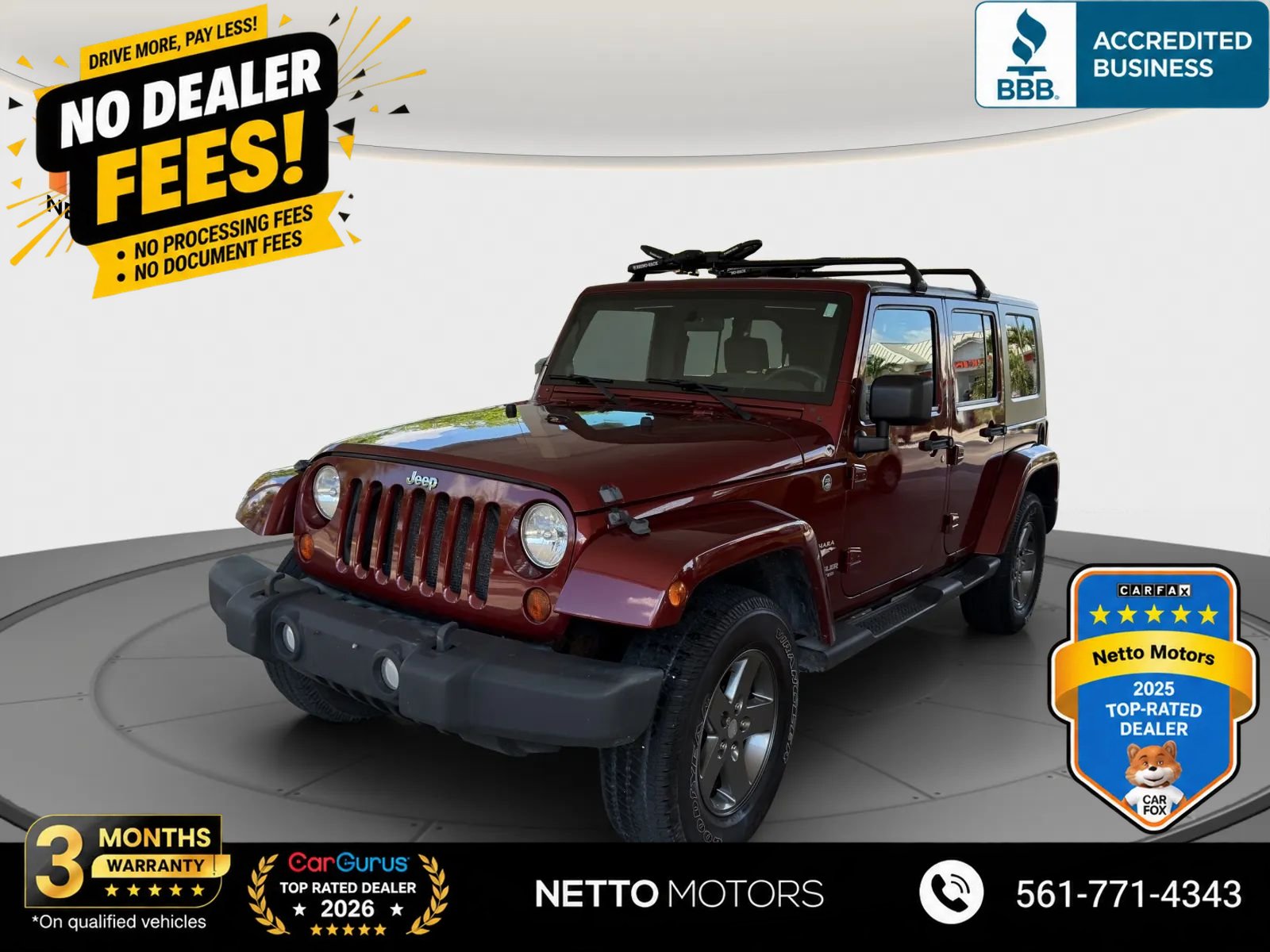 Used 2010 Jeep Wrangler Unlimited Sahara w/ Dual Top Group AWD/4WD image 1