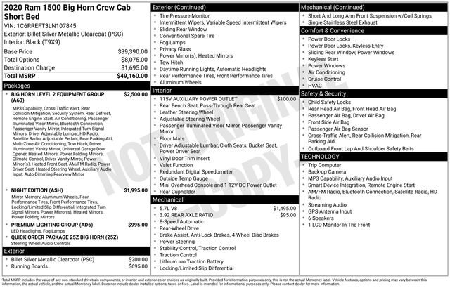 Used 2020 RAM 1500 Big Horn RWD image 7