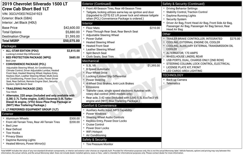 Certified 2019 Chevrolet Silverado 1500 LT w/ All-Star Edition AWD/4WD image 11
