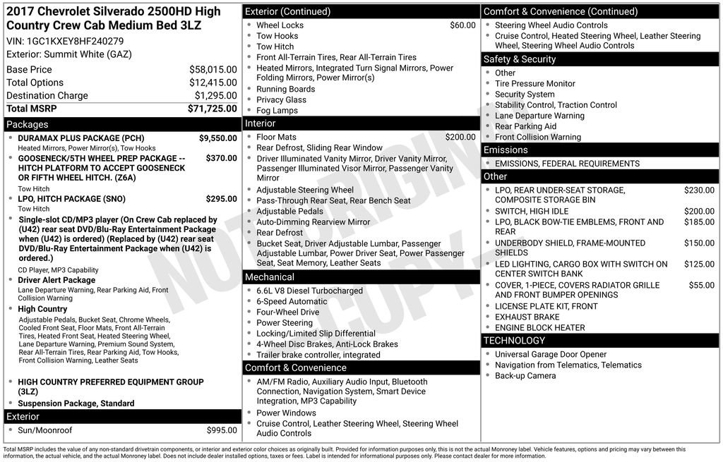 Used 2017 Chevrolet Silverado 2500 High Country w/ Duramax Plus Package image 25