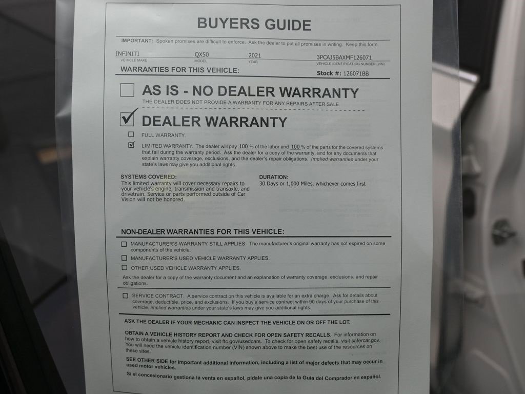 Used 2021 INFINITI QX50 Luxe w/ Appearance Package image 35