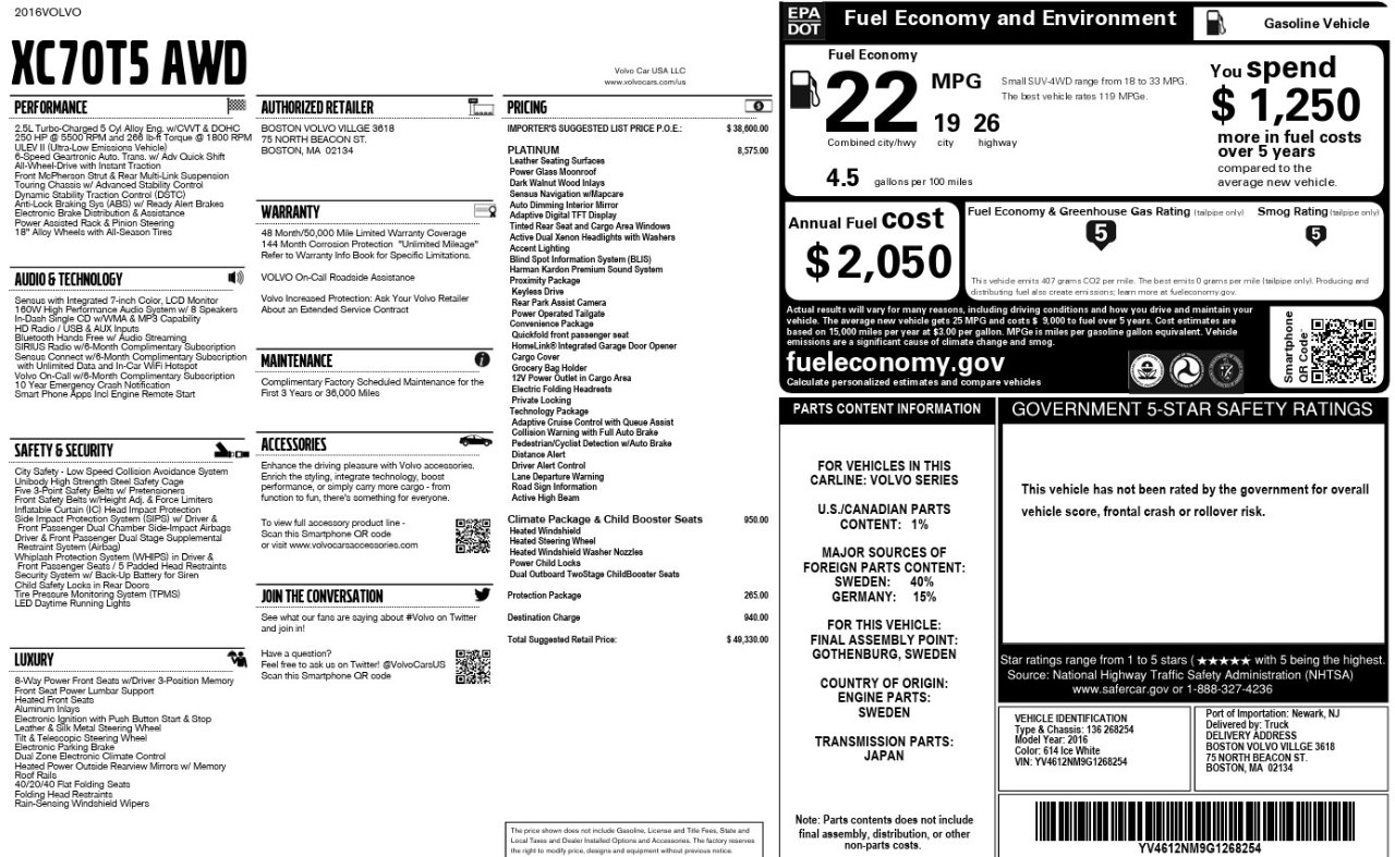 Used 2016 Volvo XC70 T5 Platinum w/ Protection Package image 87