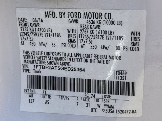 Used 2016 Ford F250 XL w/ Camper Package RWD image 14