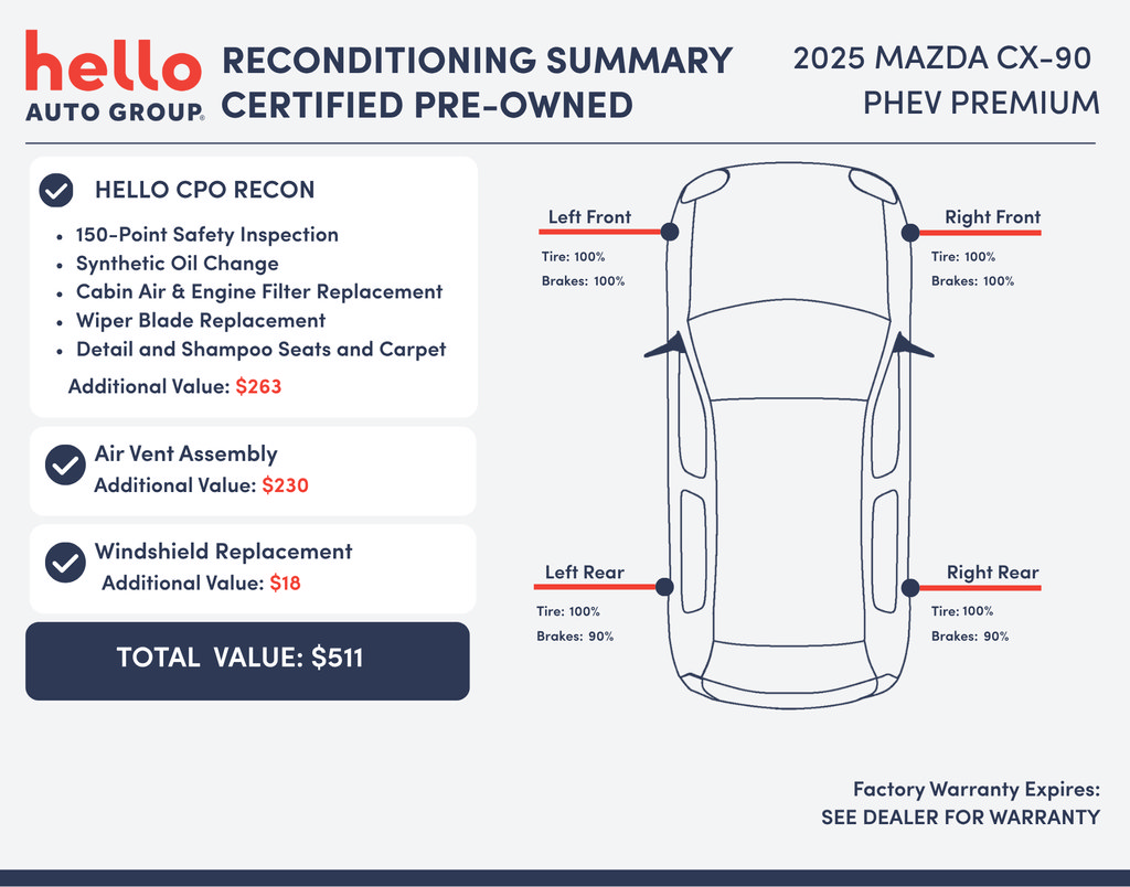 Certified 2025 MAZDA CX-90 Plug-In Hybrid w/Premium Sport AWD/4WD image 3