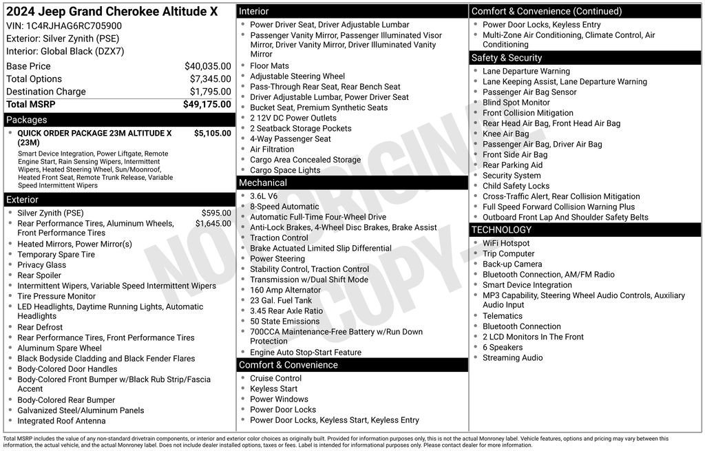 Used 2024 Jeep Grand Cherokee Altitude AWD/4WD image 2